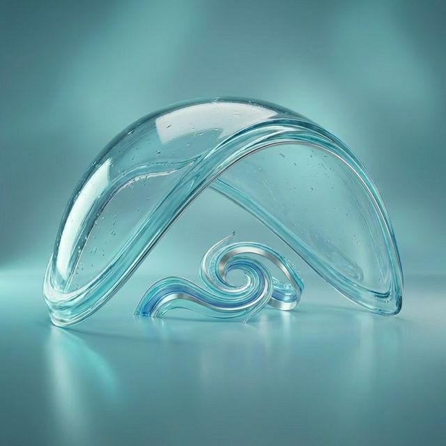 Smooth curved glass canopy protecting a smaller form beneath, representing safety and supervision